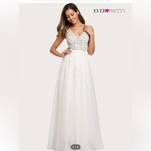 Long white dress , wedding, prom etc.. - Picture 4 of 5